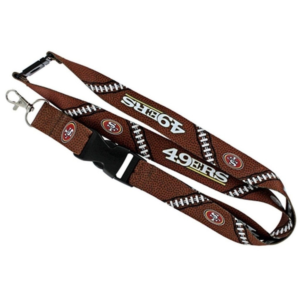 San Francisco 49ers Lanyard Keychain Football Laces Style New NFL Licensed